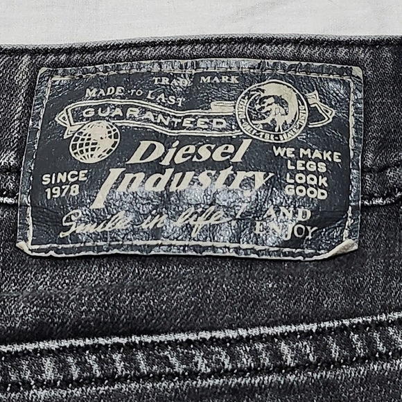 Diesel Troxer R4NQ8 Slim Skinny Faded Black Stretch Jeans W33 xL34 - Picture 8 of 13